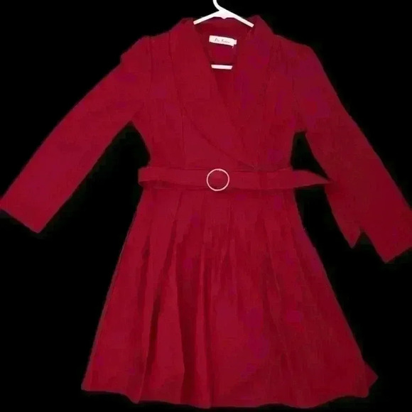 Vintage red dress with belt size s - Picture 2 of 14
